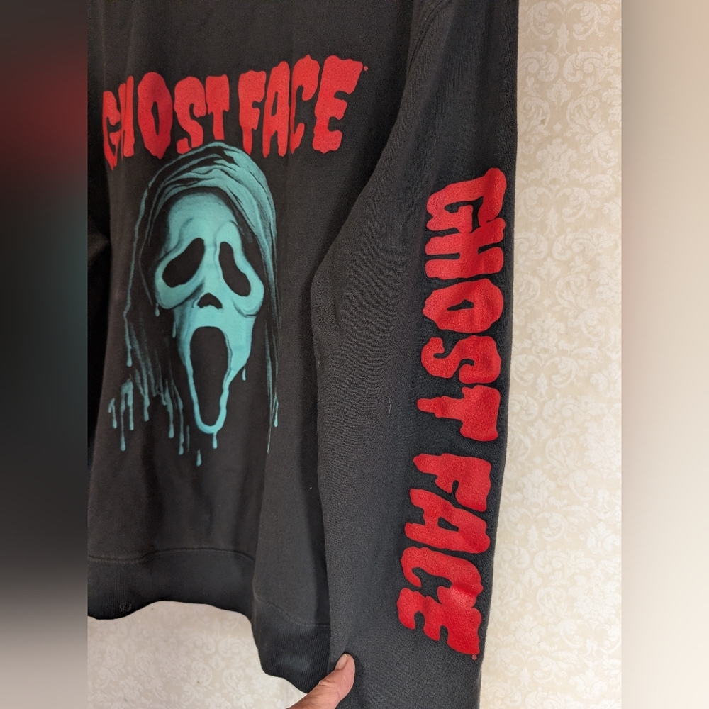 Ghost Face from The Scream Movies Sweatshirt Medium Black UNISEX - Picture 3 of 11